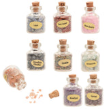 Maxbell 9PCS Mini Gemstone Bottles Chip Crystal Tumbled Stone Reiki Gemstone Decor