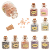 Maxbell 9PCS Mini Gemstone Bottles Chip Crystal Tumbled Stone Reiki Gemstone Decor