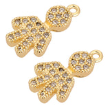 Maxbell 2 Pcs Fancy "Little Boy" Gold Crystal Metal Pendant for Necklace Bracelet Jewelry