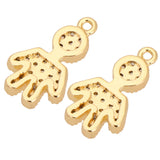 Maxbell 2 Pcs Fancy "Little Boy" Gold Crystal Metal Pendant for Necklace Bracelet Jewelry