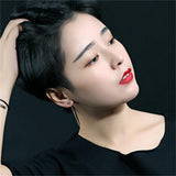 Maxbell 1 Pair Fashion Charm Women Long Tassel Pentagram Ear Studs Rose Gold Gift