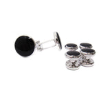 Maxbell 6 Pcs Fashion Formal Costume Shirt Round Black Cufflinks And Studs Set