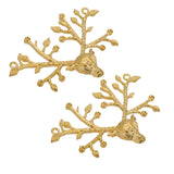 Maxbell 2 Pcs Animal Christmas Deer Head Pendants DIY Jewelry Handmade Accessories