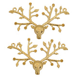 Maxbell 2 Pcs Animal Christmas Deer Head Pendants DIY Jewelry Handmade Accessories