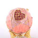 Maxbell Pink Enamel Rhinestone Easter Egg Jewelry Storage Box Wedding Ring Holder