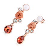 Maxbell Chic Floral Roses Flower Drop Earrings Czech Drill Alloy Jewelry Accessories