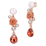 Maxbell Chic Floral Roses Flower Drop Earrings Czech Drill Alloy Jewelry Accessories