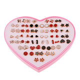 Maxbell 36 Pairs Enamel Gold Edge Assorted Ear Stud Earring Wholesale Girls Jewelry