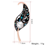 Maxbell Cute Pearl Leaf Shape Brooches Pins Women Clothes Jewelry Decoration