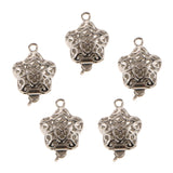 Maxbell 5 Pieces Double Side Filigree Heart Connectors DIY Bracelet Necklace Clasps