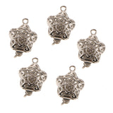 Maxbell 5 Pieces Double Side Filigree Heart Connectors DIY Bracelet Necklace Clasps