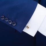 Maxbell Savannah Metal Gold Simple Double Thread Cufflinks Men Clothing  Sleeve Nail
