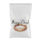 Maxbell Khaki Vintage Woven PU Leather Rope Bangle Braided Adjustable Bracelets Accessory