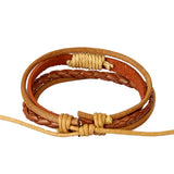 Maxbell Khaki Vintage Woven PU Leather Rope Bangle Braided Adjustable Bracelets Accessory
