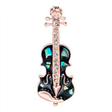 Maxbell Fashion Crystal Gold Violin Brooch Pin Wedding Party Jewelry Clothes Decor