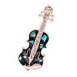 Maxbell Fashion Crystal Gold Violin Brooch Pin Wedding Party Jewelry Clothes Decor