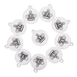 Maxbell 10 Pcs Vintage Punk Antique Silver Round Crown Alloy Pendant Necklace Crafts