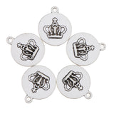 Maxbell 10 Pcs Vintage Punk Antique Silver Round Crown Alloy Pendant Necklace Crafts