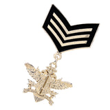 Maxbell Retro Mens Gold Brooch Pins Arrowhead Lapel Pin Shield Army Badge Decoration