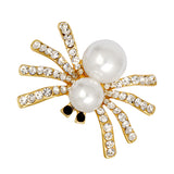 Maxbell Lovely Handmade Pearl Spider Black Eye Rhinestone Brooch Pin Insect Jewelry