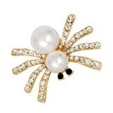 Maxbell Lovely Handmade Pearl Spider Black Eye Rhinestone Brooch Pin Insect Jewelry