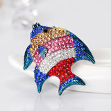 Maxbell Colorful Rhinestone Animal Fish Wedding Brooches Collar Lapel Pin Jewelry