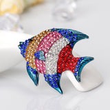 Maxbell Colorful Rhinestone Animal Fish Wedding Brooches Collar Lapel Pin Jewelry