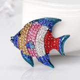 Maxbell Colorful Rhinestone Animal Fish Wedding Brooches Collar Lapel Pin Jewelry