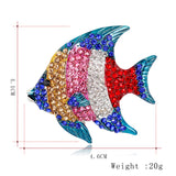 Maxbell Colorful Rhinestone Animal Fish Wedding Brooches Collar Lapel Pin Jewelry