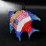 Maxbell Colorful Rhinestone Animal Fish Wedding Brooches Collar Lapel Pin Jewelry