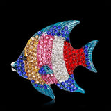 Maxbell Colorful Rhinestone Animal Fish Wedding Brooches Collar Lapel Pin Jewelry