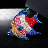 Maxbell Colorful Rhinestone Animal Fish Wedding Brooches Collar Lapel Pin Jewelry