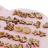 Maxbell 36 Pairs Cartoon Wooden Mixed Style Ear Stud Fashion Lady Vintage Jewelry