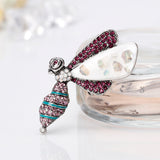 Maxbell Antique Pink Crystal Bee Brooch Pin Retro Cute Pins Animal Insect Brooches Jewelry