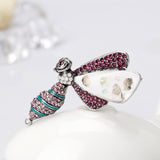 Maxbell Antique Pink Crystal Bee Brooch Pin Retro Cute Pins Animal Insect Brooches Jewelry