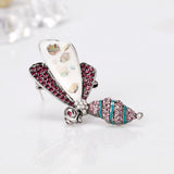 Maxbell Antique Pink Crystal Bee Brooch Pin Retro Cute Pins Animal Insect Brooches Jewelry