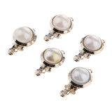 Maxbell 5 Pieces Round Locket with Imitation Pearl Clasp Connector DIY Jewelry Craft