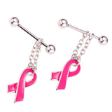 Maxbell 2pcs Ribbon Dangle NippleRing 14G (1.6mm) Stainless Steel Body Jewelry