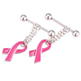 Maxbell 2pcs Ribbon Dangle NippleRing 14G (1.6mm) Stainless Steel Body Jewelry