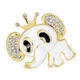 Maxbell Cute Rhinestone Cartoon Elephant Animal Brooch Pin Women Kids Jewelry Gift