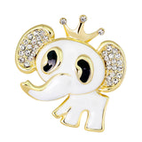 Maxbell Cute Rhinestone Cartoon Elephant Animal Brooch Pin Women Kids Jewelry Gift