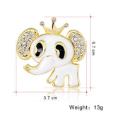 Maxbell Cute Rhinestone Cartoon Elephant Animal Brooch Pin Women Kids Jewelry Gift