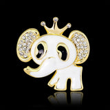 Maxbell Cute Rhinestone Cartoon Elephant Animal Brooch Pin Women Kids Jewelry Gift