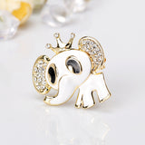 Maxbell Cute Rhinestone Cartoon Elephant Animal Brooch Pin Women Kids Jewelry Gift