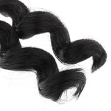 Maxbell Fashion 25cm DIY Doll Wigs Long Curly Wavy High Temperature Wire Handmade Hairpiece Black
