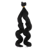 Maxbell Fashion 25cm DIY Doll Wigs Long Curly Wavy High Temperature Wire Handmade Hairpiece Black