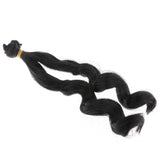 Maxbell Fashion 25cm DIY Doll Wigs Long Curly Wavy High Temperature Wire Handmade Hairpiece Black