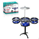 Maxbell Cool Playing Drum Sound Musical Toy Drum Percussion Instruments Set Kids Play Fun Birthday Gift -3 Drums Blue #2