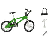 Maxbell 1:24 Scale Alloy Finger Bike Toy Mountain Bicycle Diecast Model w/Lock Wrench Desk Gadget Stocking Fillers –Green