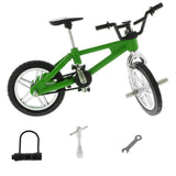 Maxbell 1:24 Scale Alloy Finger Bike Toy Mountain Bicycle Diecast Model w/Lock Wrench Desk Gadget Stocking Fillers –Green